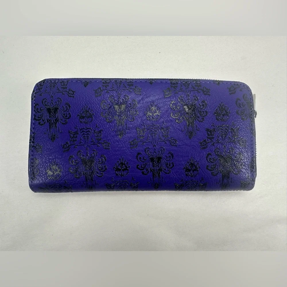Loungefly Haunted Mansion Purple Wallpaper Mini Backpack & Wallet OG Heart Logo